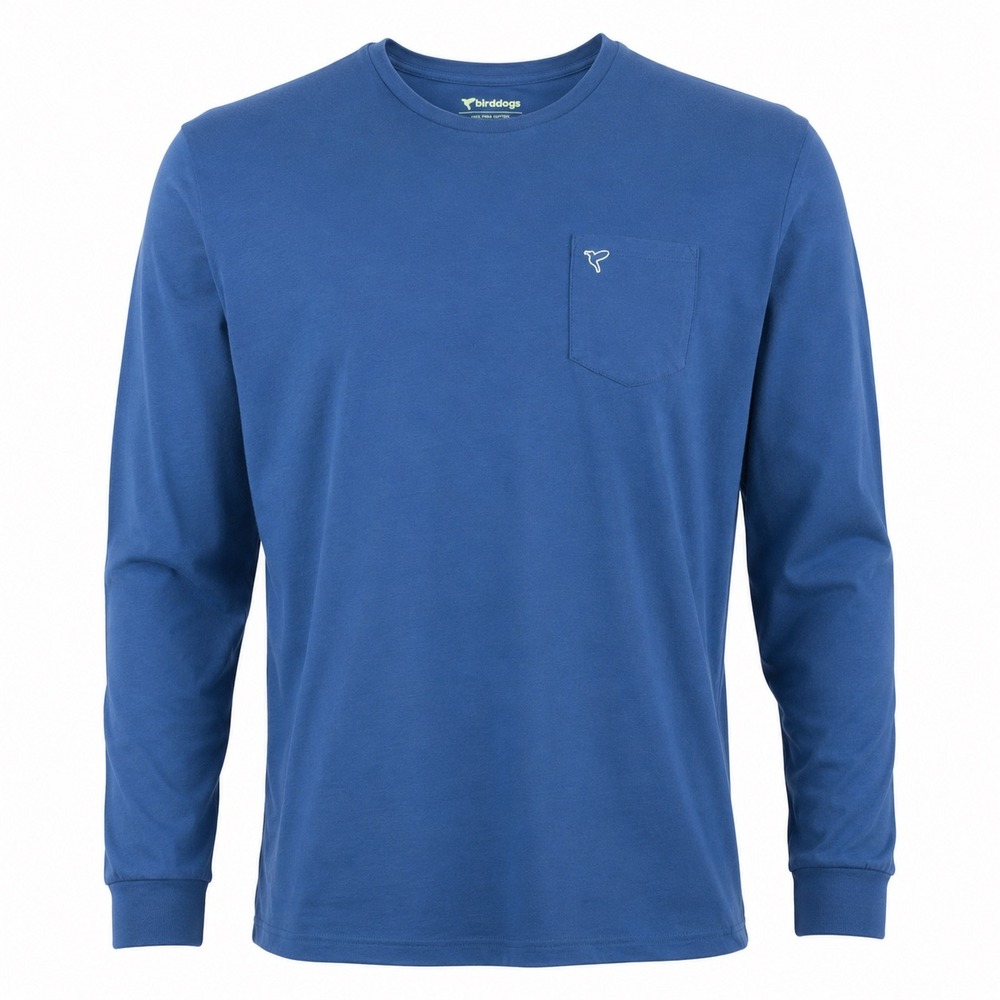 Birddogs Mens Long Sleeve Pocket Tee XL Cotton Blend Blue Casual Gorpcore Basic